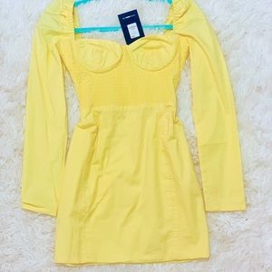 ~Long sleeve yellow fashion nova dress